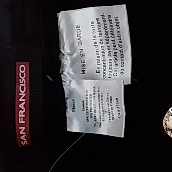 Skinny 5 pocket, black denim with dots - Picture 3 of 5